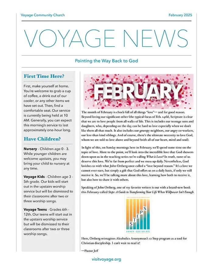 Newsletter February 2025 Voyage Community Church in Wyoming, MI